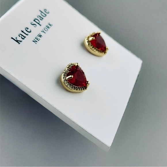 NWT Kate Spade Ruby Red CZ Earrings - Picture 3 of 4